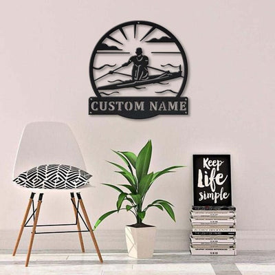 Personalized Sculling Sport Monogram Metal Sign Art Custom Sculling Sport Metal Sign Hobbie Gifts Sport Gift Birthday Gift