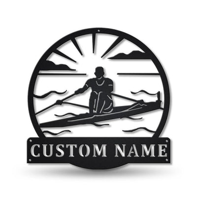 Personalized Sculling Sport Monogram Metal Sign Art Custom Sculling Sport Metal Sign Hobbie Gifts Sport Gift Birthday Gift