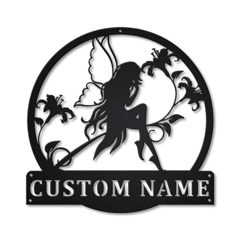 Personalized Fairy Monogram Metal Sign WITH LED/WITHOUT LED Lights Custom Fairy Custom Metal Sign Birthday Gift Fairy Home Decor Sign