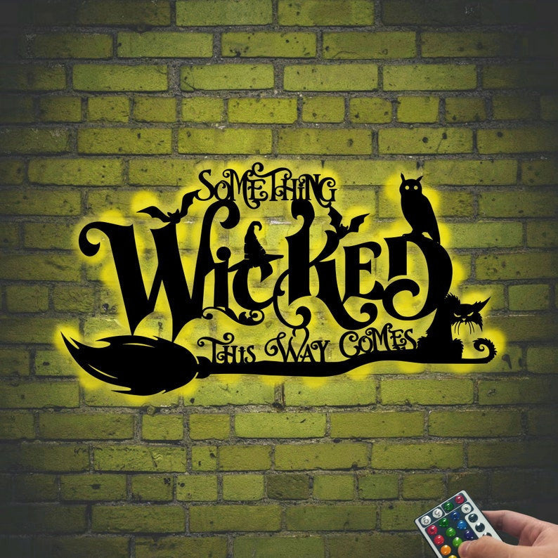Personalized Halloween Metal Wall Art WITH LED/WITHOUT LEDs, Funny Halloween Sign, Happy Halloween, Halloween Decor, Gift For Family Member, Friends