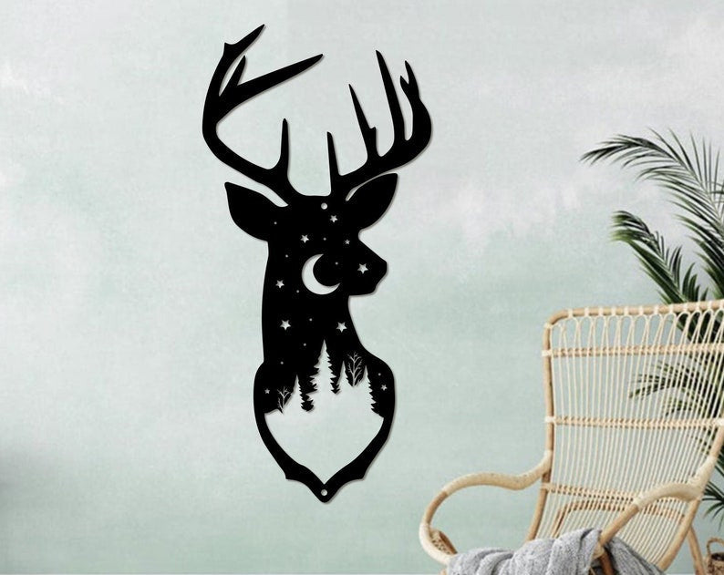 Deer Metal Sign, Buck deer wall hanging, Deer Hunting Wall Art, Deer Home Decor, Deer Head, Hunting Sign, Deer, Hunting, Metal Sign