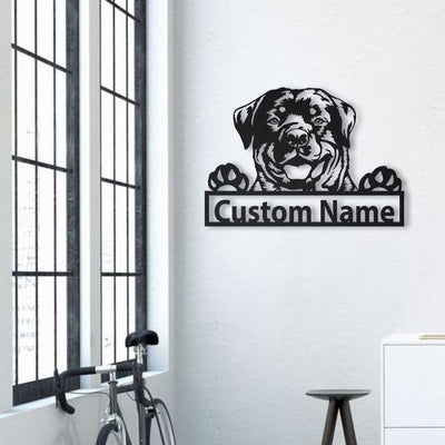 Personalized Rottweiler Dog Metal Sign WITH LED/WITHOUT LED Lights Custom Rottweiler Metal Sign Hobbie Gifts Birthday Gift Rottweiler Sign