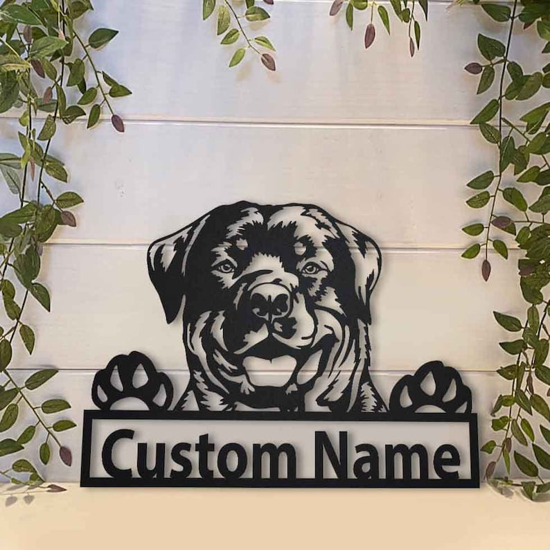 Personalized Rottweiler Dog Metal Sign WITH LED/WITHOUT LED Lights Custom Rottweiler Metal Sign Hobbie Gifts Birthday Gift Rottweiler Sign