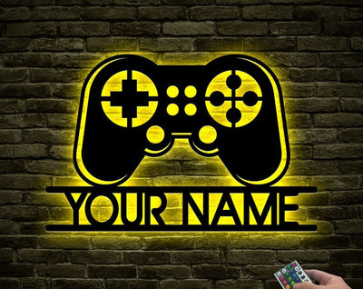 Personalized Game Room Sign WITH LED/WITHOUT LEDs, Custom Gamer Sign, Gaming Room Decor, Video Game Home Decor, Gift For Gamer, Boyfriend Gifts