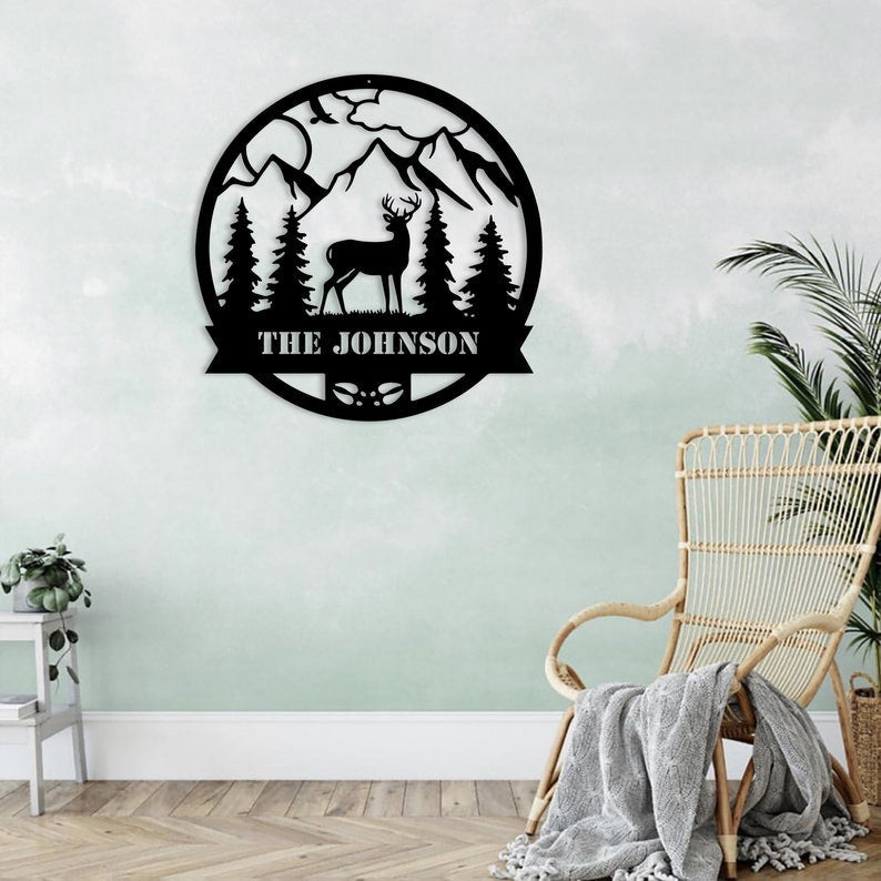 Personalized Hunting Deer Metal Sign, Living Room Metal Wall Art, Housewarming Gift, Hunter Gift, Best Decoration Ever