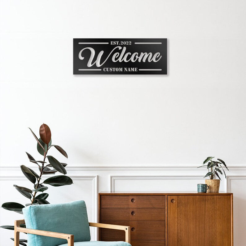 Custom Welcome Metal Sign Welcome Sign WITH LED/WITHOUT LEDs Front Door Farmhouse Welcome Sign Housewarming Gift Home Sweet Home