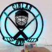 Custom Hockey Stick With Name Sign Hockey Player Name Metal Wall Art Led Lights Hockey Stick Sign Ice Hockey Lover Birthday Gifts Home Decor