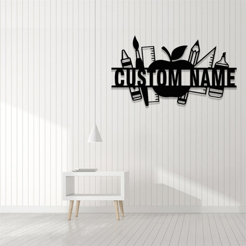 Personalized Teacher Metal Sign WITH LED/WITHOUT LED Lights Teacher Door Sign Metal Classroom Sign Teacher Appreciation Gift Back to School Teacher Gift
