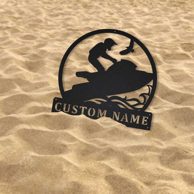 Personalized Waverunner Monogram Metal Sign Art Metal Wall Art Waverunner Metal Sign Housewarming Outdoor Metal Hobbie Gift