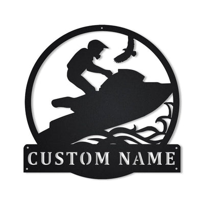 Personalized Waverunner Monogram Metal Sign Art Metal Wall Art Waverunner Metal Sign Housewarming Outdoor Metal Hobbie Gift