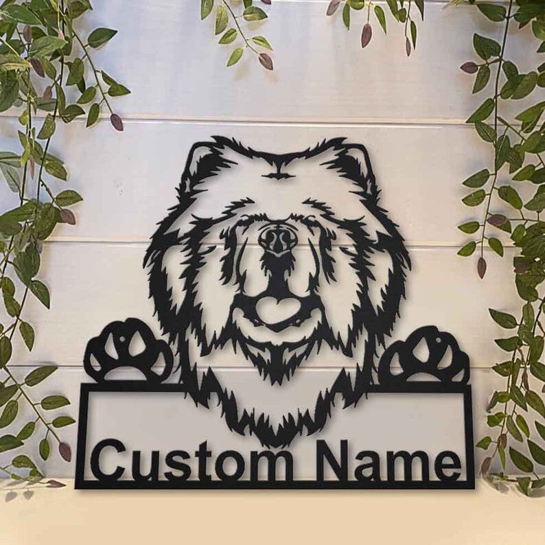 Personalized Chow Chow Dog Metal Sign Art Custom Chow Chow Dog Metal Sign Dog Gift Birthday Gift Animal Funny