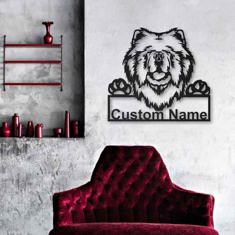 Personalized Chow Chow Dog Metal Sign Art Custom Chow Chow Dog Metal Sign Dog Gift Birthday Gift Animal Funny