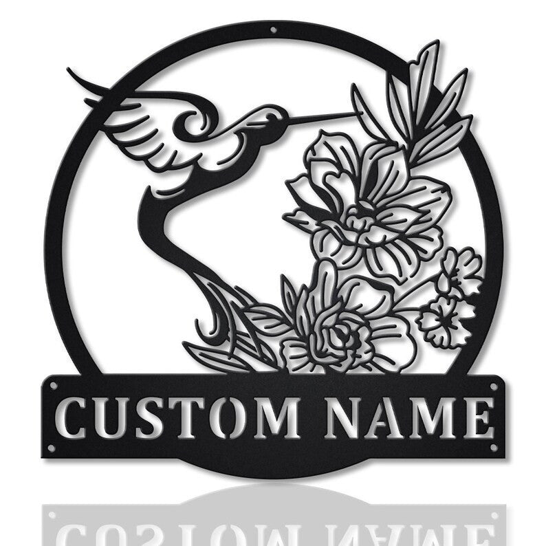 Personalized Hummingbird Metal Sign WITH LED/WITHOUT LED Lights v2, Custom Hummingbird Metal Sign, Birthday Gift Hummingbird Sign