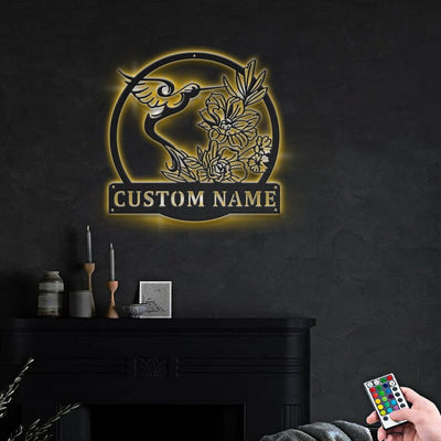 Personalized Hummingbird Metal Sign WITH LED/WITHOUT LED Lights v2, Custom Hummingbird Metal Sign, Birthday Gift Hummingbird Sign