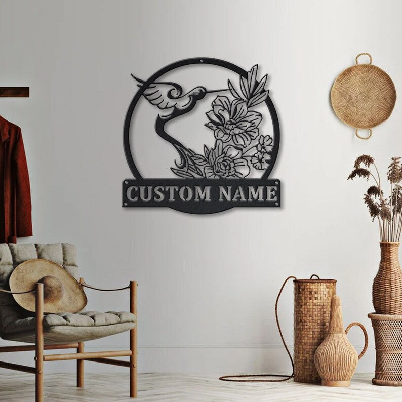 Personalized Hummingbird Metal Sign WITH LED/WITHOUT LED Lights v2, Custom Hummingbird Metal Sign, Birthday Gift Hummingbird Sign