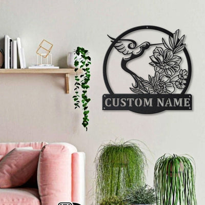 Personalized Hummingbird Metal Sign WITH LED/WITHOUT LED Lights v2, Custom Hummingbird Metal Sign, Birthday Gift Hummingbird Sign