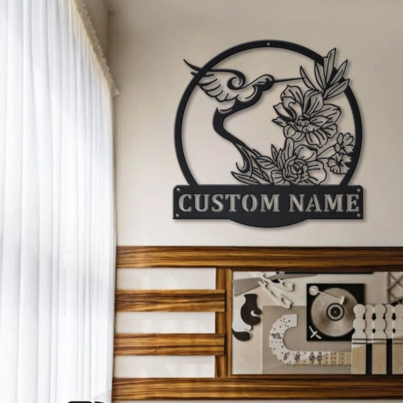Personalized Hummingbird Metal Sign WITH LED/WITHOUT LED Lights v2, Custom Hummingbird Metal Sign, Birthday Gift Hummingbird Sign