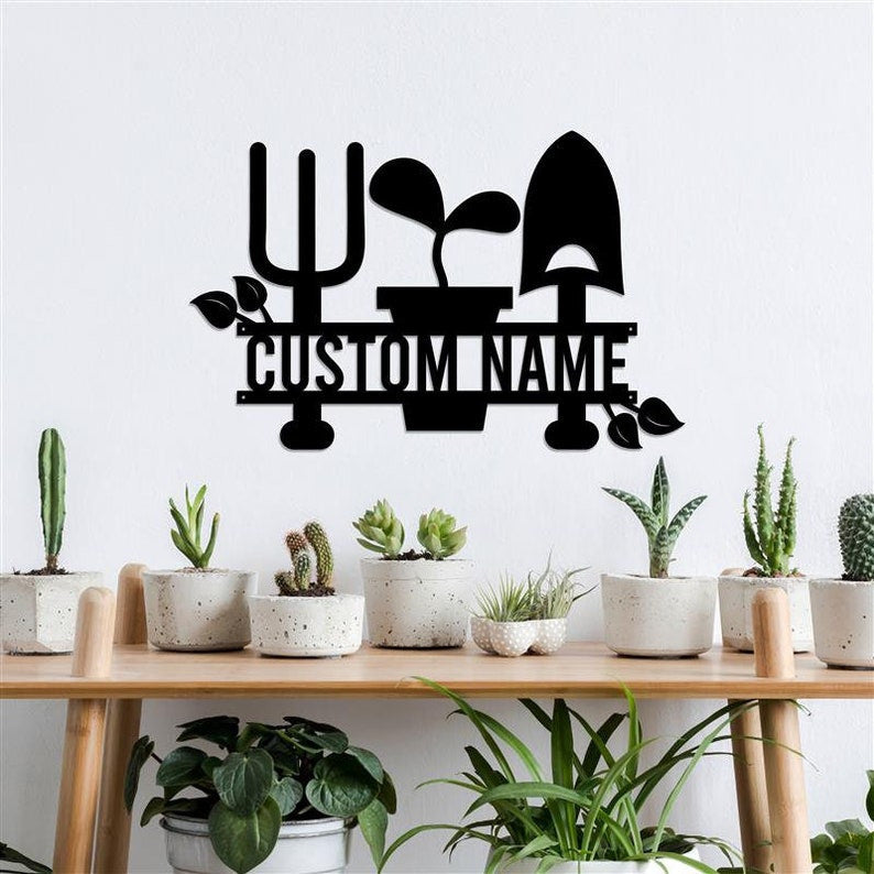 Personalized Garden Sign Metal Garden Signs Metal Gardening Gift Garden Gift For Mom Grandma's Garden Grandpa's Garden Garden Split