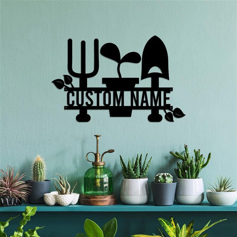 Personalized Garden Sign Metal Garden Signs Metal Gardening Gift Garden Gift For Mom Grandma's Garden Grandpa's Garden Garden Split