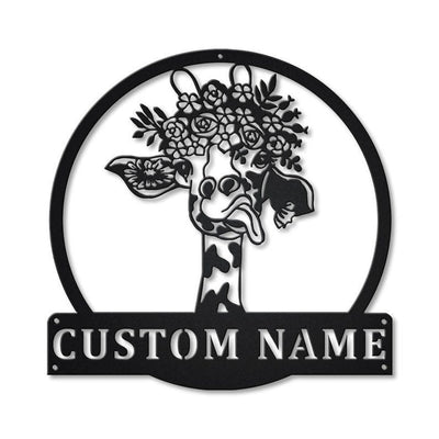 Personalized Giraffe Metal Sign WITH LED/WITHOUT LED Lights Custom Giraffe Metal Sign Birthday Gift Giraffe Sign