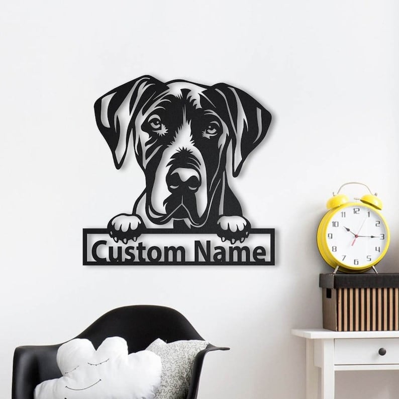 Personalized Great Dane Dog Metal Sign WITH LED/WITHOUT LED Lights Custom Great Dane Dog Metal Sign Hobbie Gifts Birthday Gift Great Dane Sign