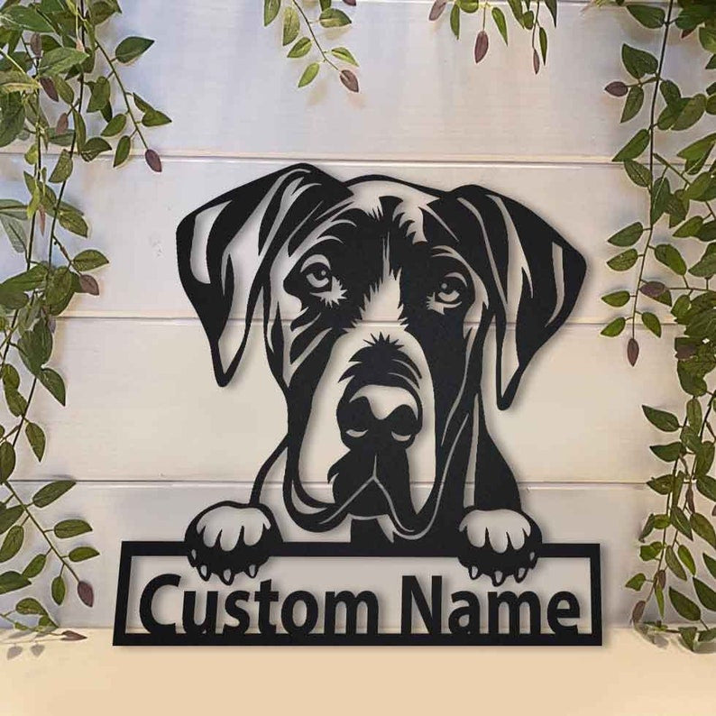 Personalized Great Dane Dog Metal Sign WITH LED/WITHOUT LED Lights Custom Great Dane Dog Metal Sign Hobbie Gifts Birthday Gift Great Dane Sign