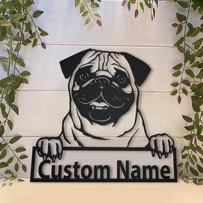 Personalized Pug Dog Metal Sign WITH LED/WITHOUT LED Lights Custom Pug Dog Sign Birthday Gift Pug Dog Sign Dog Sign