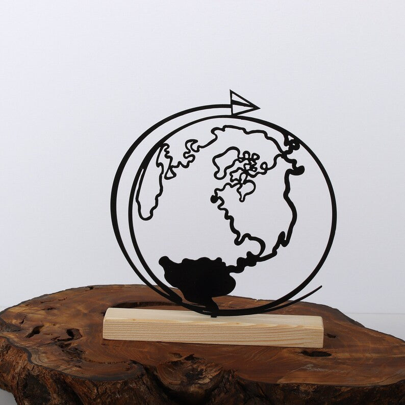 Wire sculpture of world, world memorial, world portrait, wire art, , desk decor, desk accessories, Shelf Decor, Bookshelf decor, world wire