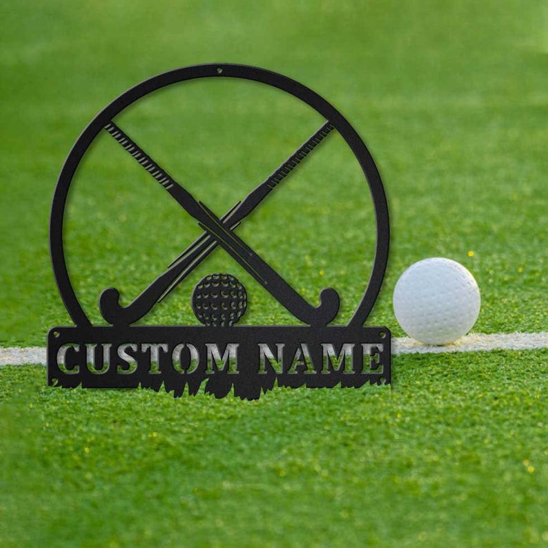 Personalized Field Hockey Sport Monogram Metal Sign Art Custom Field Hockey Sport Metal Sign Hobbie Gifts Sport Gift Birthday Gift