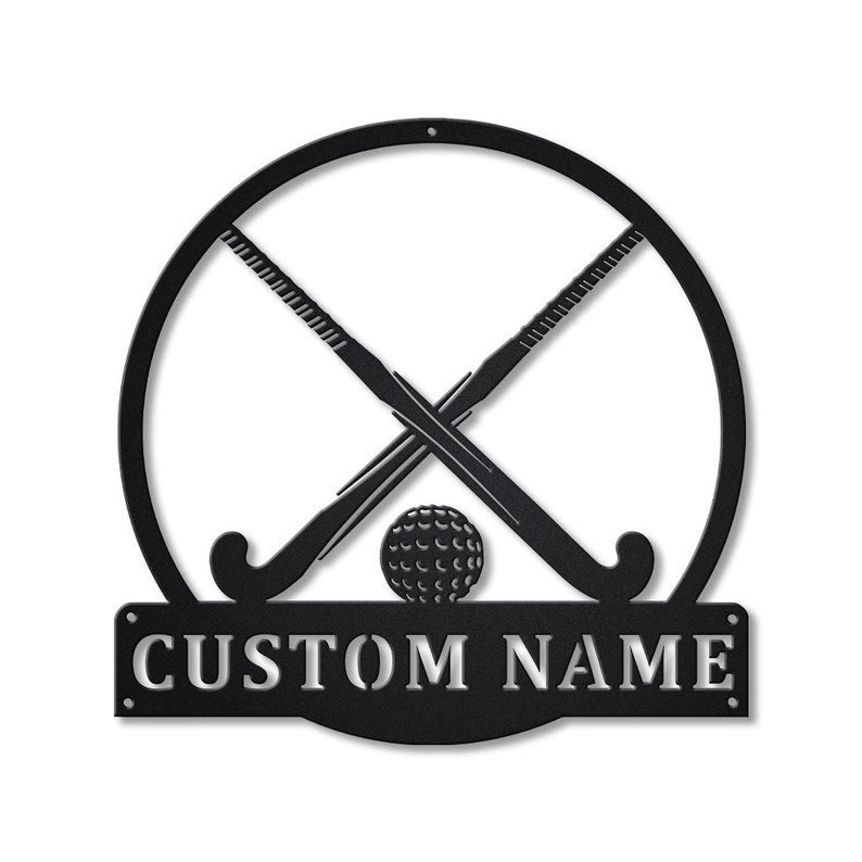 Personalized Field Hockey Sport Monogram Metal Sign Art Custom Field Hockey Sport Metal Sign Hobbie Gifts Sport Gift Birthday Gift