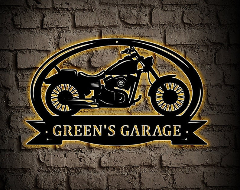 Custom Motorcycle Metal Wall Art Motorcycle Metal Sign Personalized Motorcycle Name Sign Garage Wall Decor Gift For Boy Motocross Rider Gift