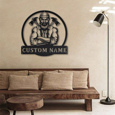 Personalized Woodworker Lumberjack Metal Sign Art Custom Woodworker Monogram Metal Sign Woodworker Gifts Job Gift Birthday Gift