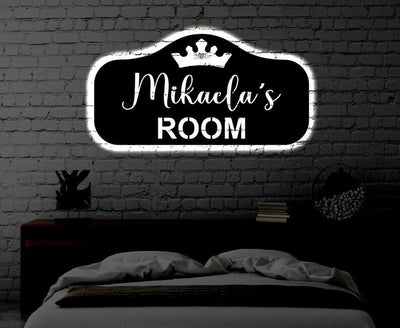Personalized LED Princess Metal Sign Light up Girls Room Wall Art Princess Wall Art Kids Room Wall Art Dancer LED Art Sign