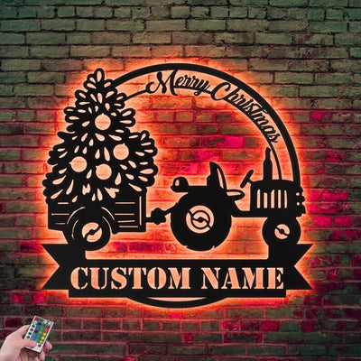 Custom Christmas Truck Metal Wall Art Personalized Truck Name Sign WITH LED/WITHOUT LED Lights Christmas Truck Stencils Decor
