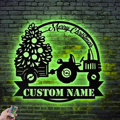 Custom Christmas Truck Metal Wall Art Personalized Truck Name Sign WITH LED/WITHOUT LED Lights Christmas Truck Stencils Decor