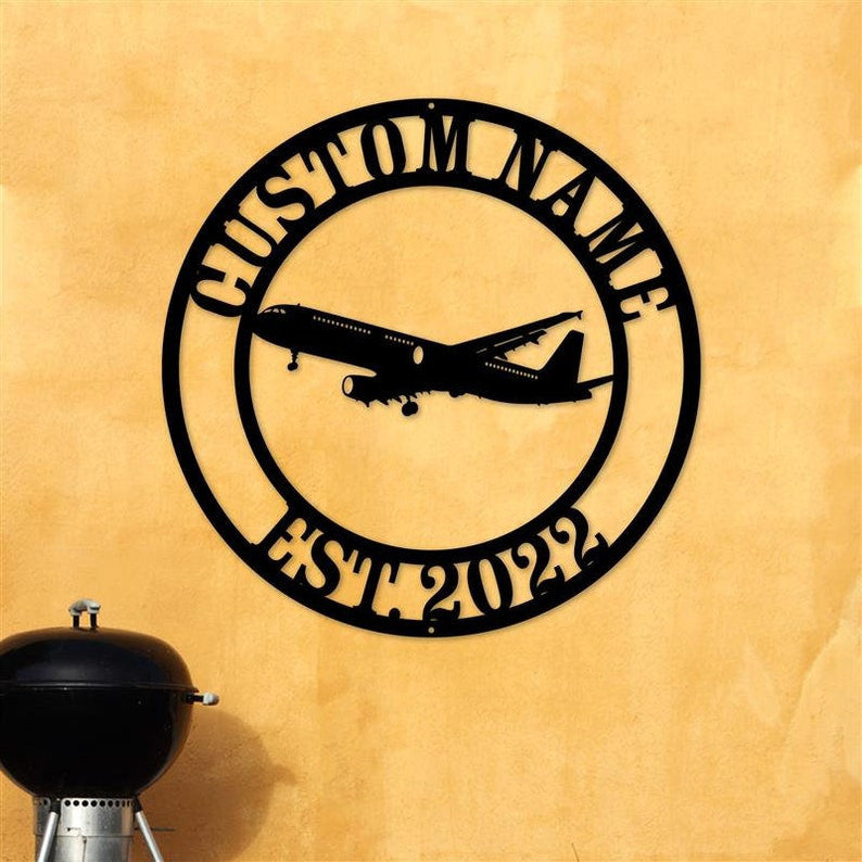 Airplane Metal Sign WITH LED/WITHOUT LED Light Airplane Signs Fathers Day Gift Gift For Pilot Gift For Flight Attendant Aviation Graduation Gift