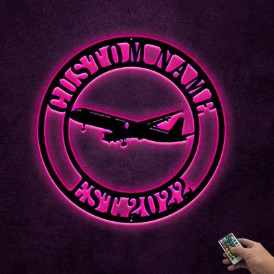 Airplane Metal Sign WITH LED/WITHOUT LED Light Airplane Signs Fathers Day Gift Gift For Pilot Gift For Flight Attendant Aviation Graduation Gift