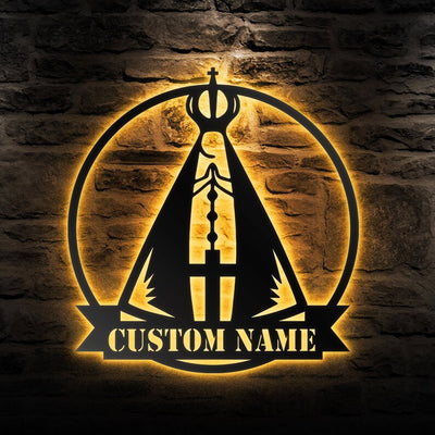 Custom Cross Metal Sign Christian Metal Wall Art WITH LED/WITHOUT LED Lights Thanksgiving Decoration