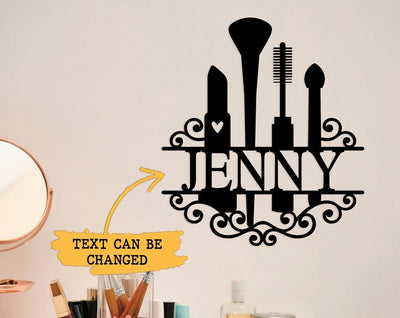 Personalized Makeup Beauty Glamour Split Metal Signs Gift For Girl Beauty Salon Decor Sign For Makeup Beauty Salon Wall Decoration