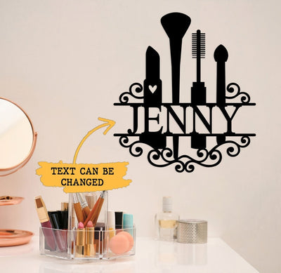 Personalized Makeup Beauty Glamour Split Metal Signs Gift For Girl Beauty Salon Decor Sign For Makeup Beauty Salon Wall Decoration