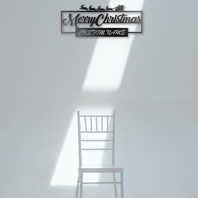Custom Christmas Metal Wall Art Family Metal Signs Personalized Outdoor Led Signs For Holiday