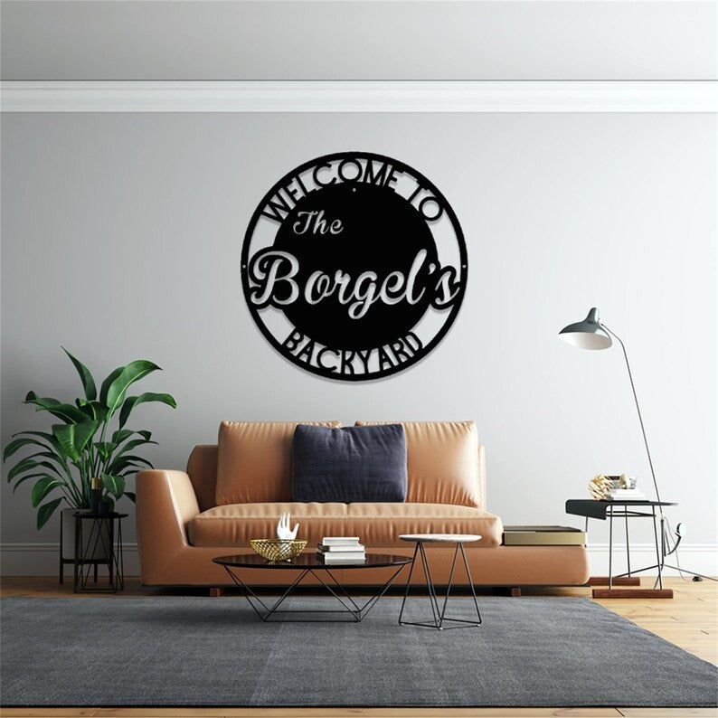 Custom Backyard Metal Sign WITH LED/WITHOUT LEDs Personalized Patio Sign Outdoor Decor Sign Backyard Metal Decor Family Backyard Bar Grill Metal Sign