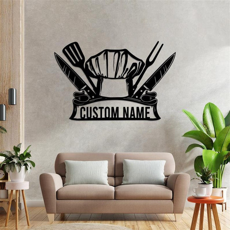 Chef Metal Wall Art Kitchen Wall Art Kitchen Wall Decor Sign For Kitchen Nana's Kitchen Sign Personalized Kitchen Sign Cooking Decor