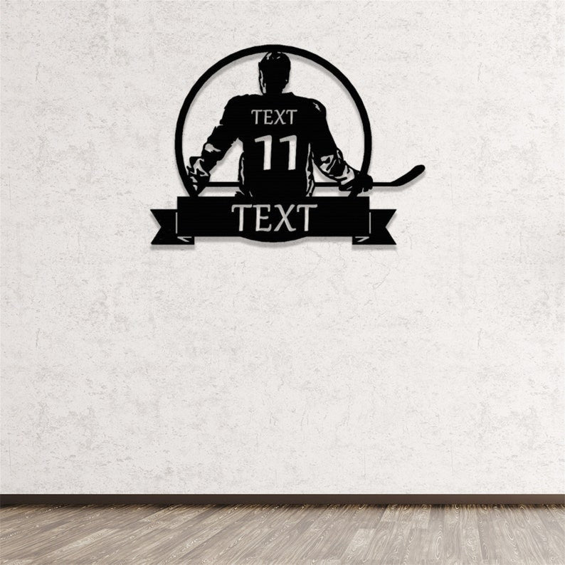 Personalized Hockey Metal Sign Custom Hockey Player Name Sign LED Hockey Metal Wall Art Hockey Wall Decor Hockey Player Gift Hockey Decor
