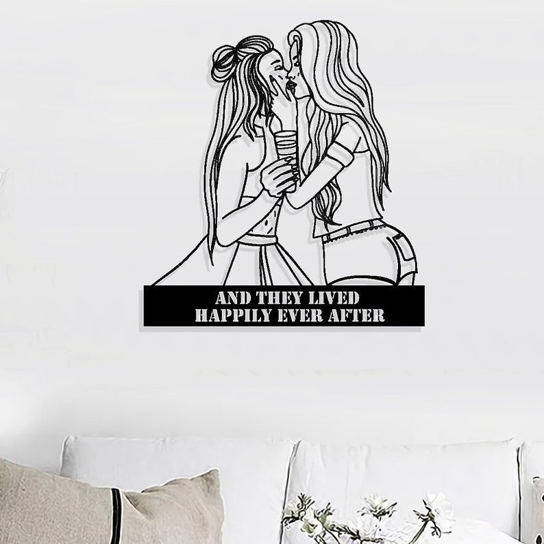 Personalized Portrait Metal Sign Metal Wall Art Decor Metal Portrait From Photo Pride Month Gay Couple LGBTQ Pride Best Gift For Gay