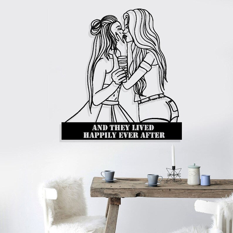 Personalized Portrait Metal Sign Metal Wall Art Decor Metal Portrait From Photo Pride Month Gay Couple LGBTQ Pride Best Gift For Gay
