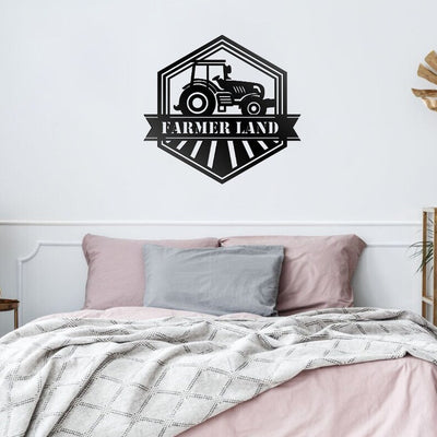 Car Farmer Design Family Sign Metal Wall Art WITH LED/WITHOUT LED Lights Family Name Sign Metal Wall Decor Housewarming Gift