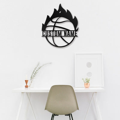 Custom Basketball Metal Wall Art Personalized Basketball Sign WITH LED/WITHOUT LED Lights Basketball Player Name Sign Gift