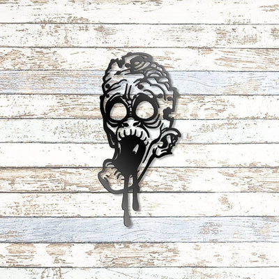 Creepy Zombie Halloween Sign Metal Wall Art WITH LED/WITHOUT LED Lights Halloween Metal Sign Decoration Halloween Wall Decor