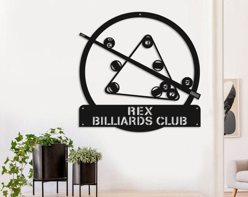 Personalized Billiards Metal Wall Art Monogram Metal Signs Billiard Club Sign Billiard Room Decor Best Gift Ever